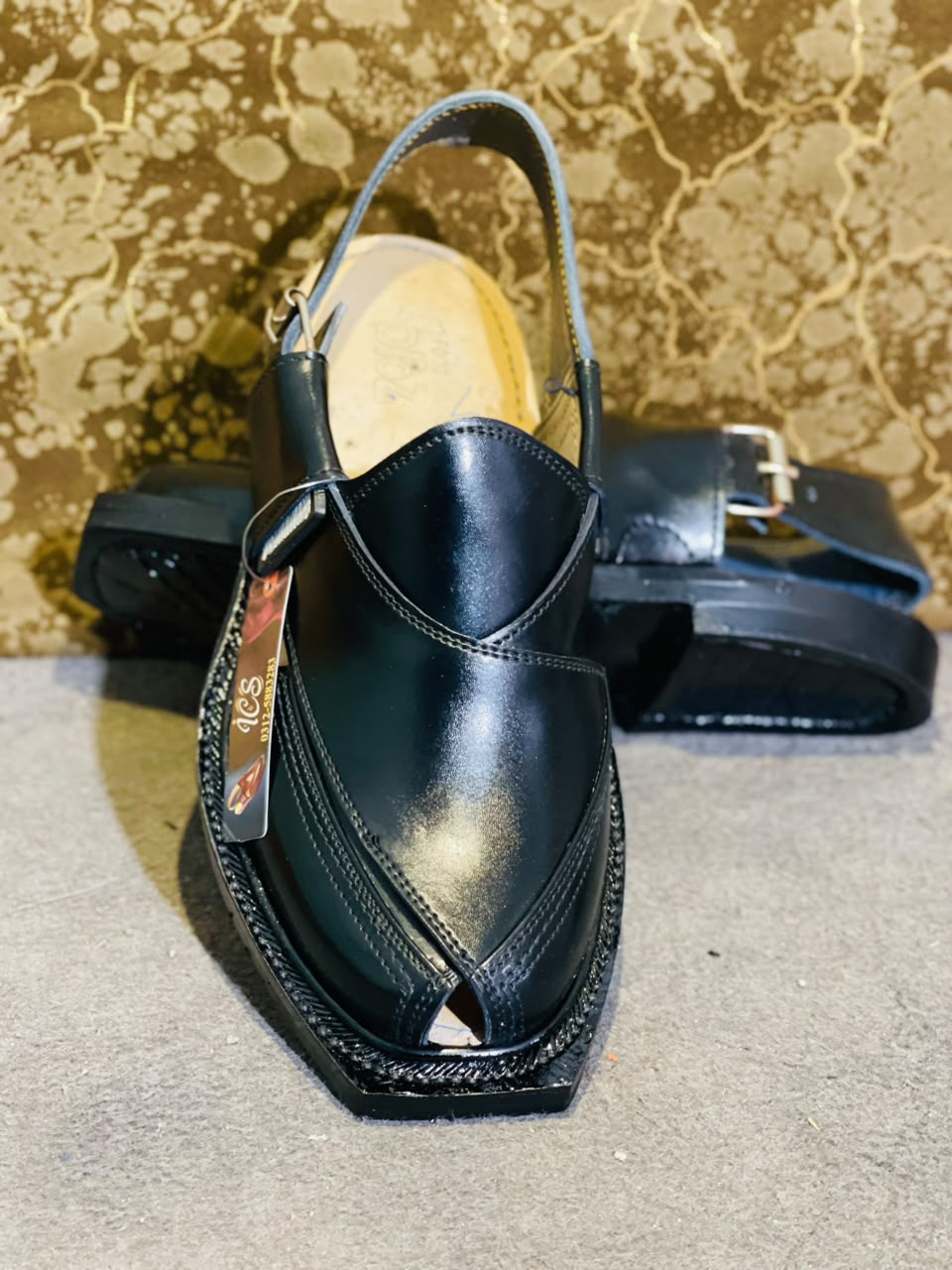 Men's Black Peshawari Sandals – Classic Traditional Style Siingel Sole