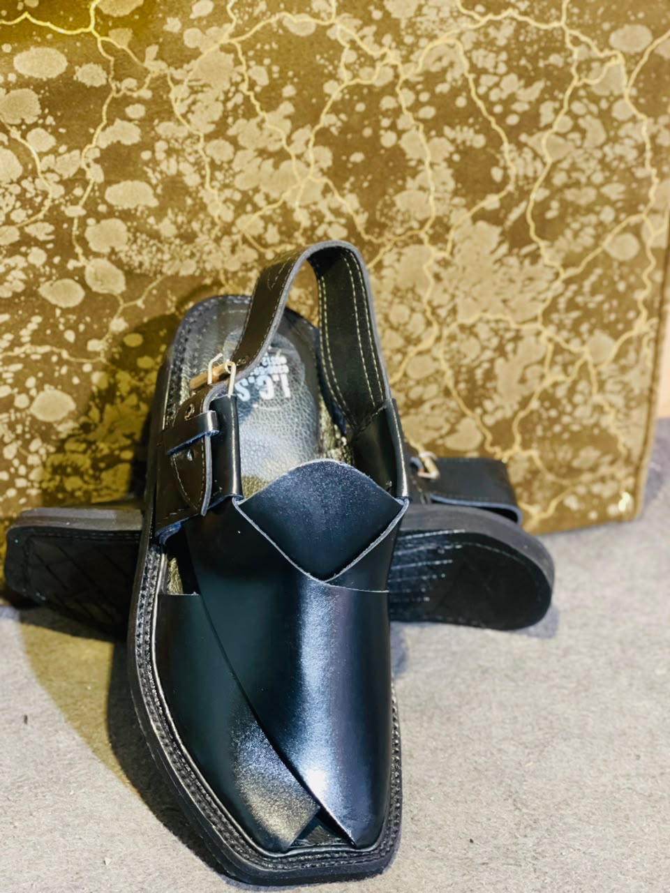 Men's Black Peshawari Sandals – Classic Traditional Design