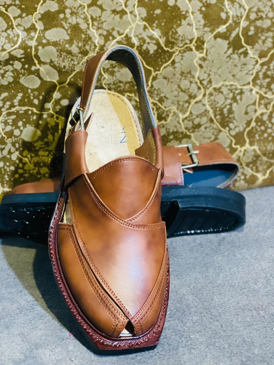 Men's Brown Peshawari Sandals – Classic Traditionl Narozi Chpal Singel Sole