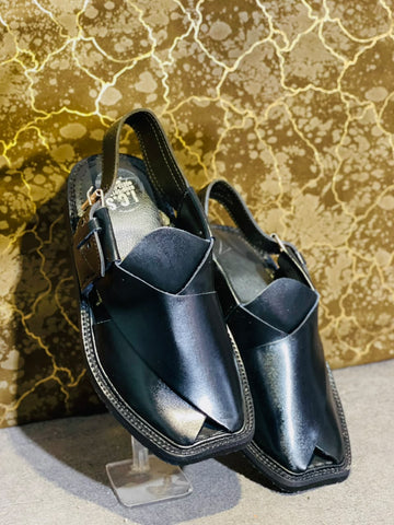 Men's Black Peshawari Sandals – Classic Traditional Design