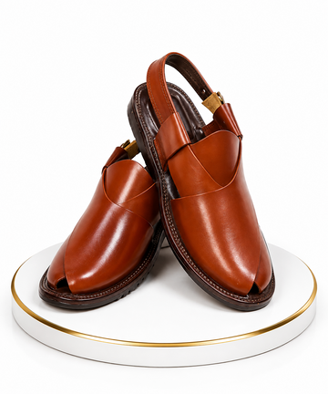 Premium Brown Peshawari Chappal – Classic Handcrafted Leather