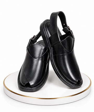 Premium Black Peshawari Chappal – Timeless Handcrafted Leather
