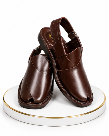 Premium Dark Brown Peshawari Chappal